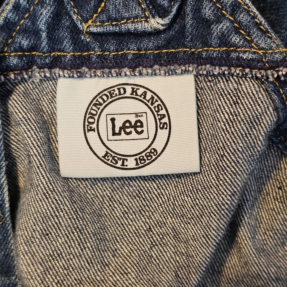 Vintage Lee Womens Denim Bib Overalls Button Front Taper Leg Size 3 Made In USA - Picture 2 of 12